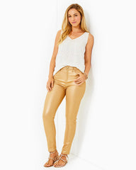Lilly Pulitzer 29" Eagan High Rise Skinny Jean Gold Metallic | Women Bottoms