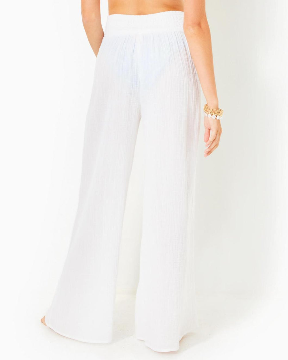 Lilly Pulitzer 30" Enzo Cotton Cover-Up Pant Resort White | Women Cover-Ups