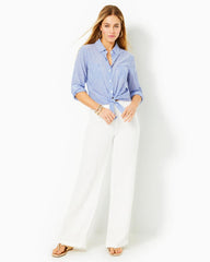 Lilly Pulitzer 31" Deri Linen Palazzo Pant Resort White | Women Bottoms