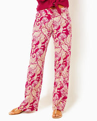 Lilly Pulitzer 32" Bal Harbour Palazzo Pant Poinsettia Red Island Vibes | Women Bottoms