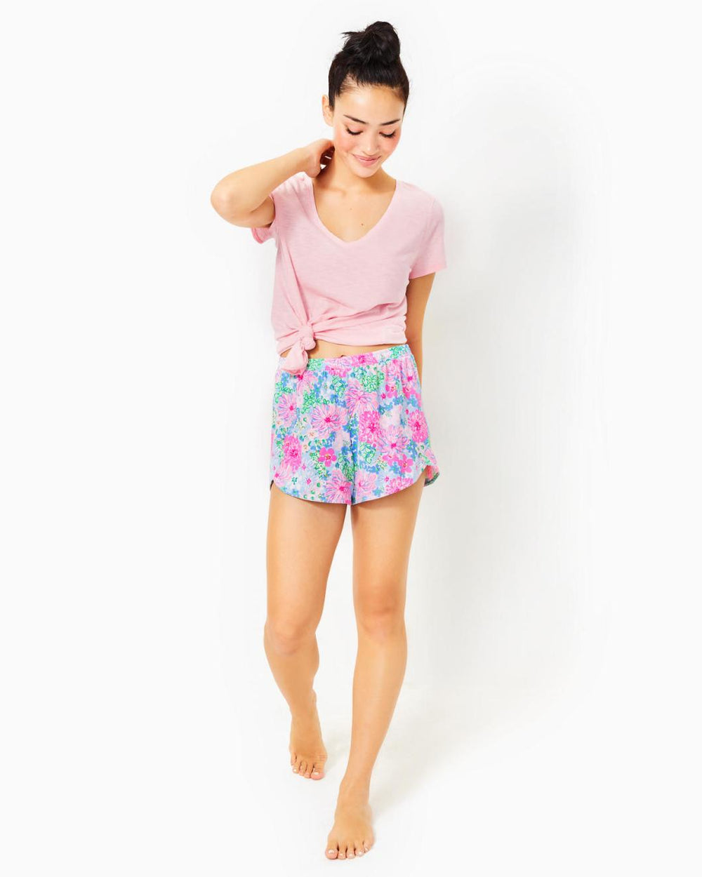 Lilly Pulitzer 4" Sevina Pajama Knit Short Multi Lil Soiree All Day | Women Loungewear