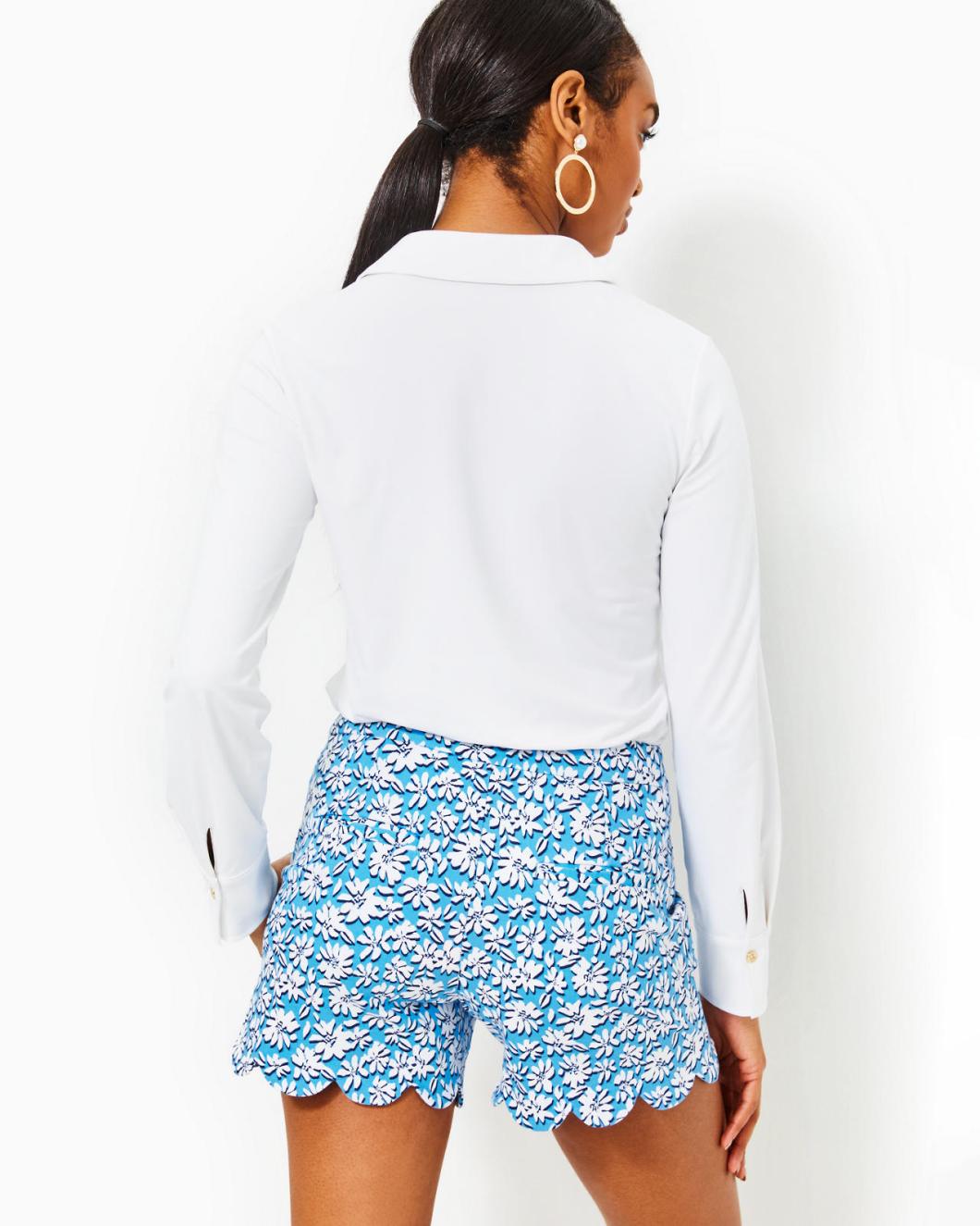Lilly Pulitzer 5" Buttercup Mid Rise Short Lunar Blue Palm Beach Petals | Women Bottoms