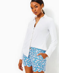 Lilly Pulitzer 5" Buttercup Mid Rise Short Lunar Blue Palm Beach Petals | Women Bottoms