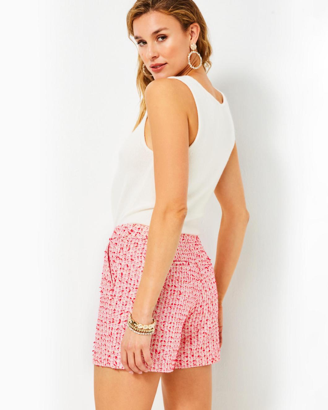 Lilly Pulitzer 5" Gretchen High Rise Short Amaryllis Red Fantasy Tweed | Women Bottoms