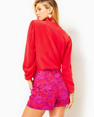 Lilly Pulitzer 5" Gretchen High-Rise Short Amaryllis Red Secret Hideaway | Women Bottoms