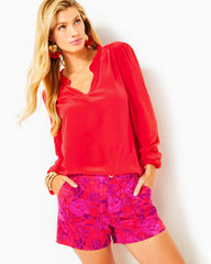 Lilly Pulitzer 5" Gretchen High-Rise Short Amaryllis Red Secret Hideaway | Women Bottoms
