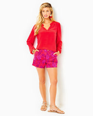 Lilly Pulitzer 5" Gretchen High-Rise Short Amaryllis Red Secret Hideaway | Women Bottoms