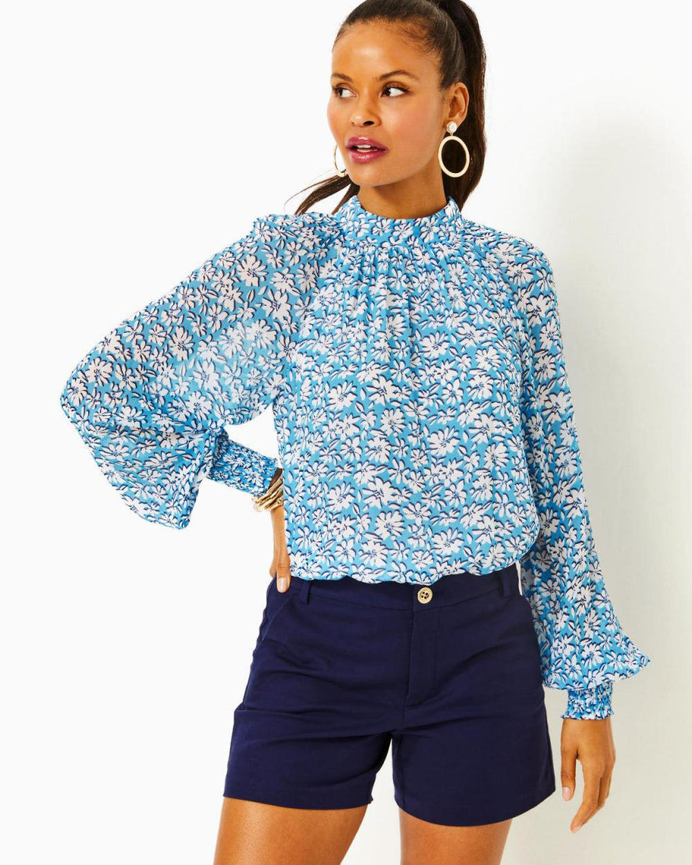 Lilly Pulitzer 5" Gretchen High Rise Short True Navy | Women Bottoms