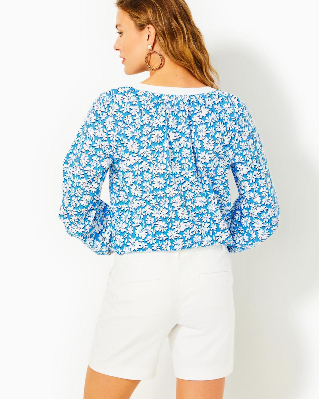 Lilly Pulitzer 7" Shara Mid-Rise Stretch Short Resort White | Women Bottoms