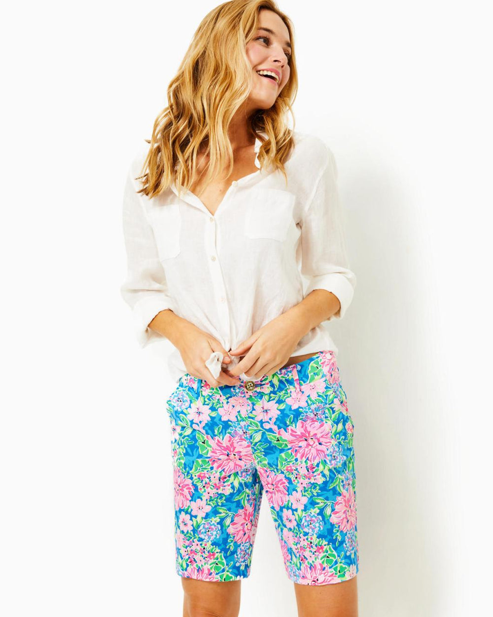 Lilly Pulitzer 9" Natia Knit Short Multi Spring In Your Step | Women Bottoms