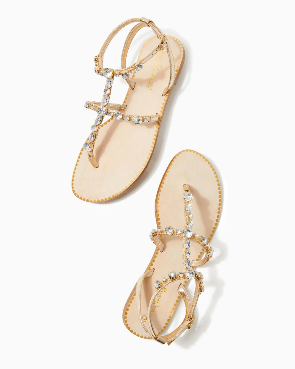 Lilly Pulitzer Abbi Leather Sandal Gold Metallic | Women Shoes