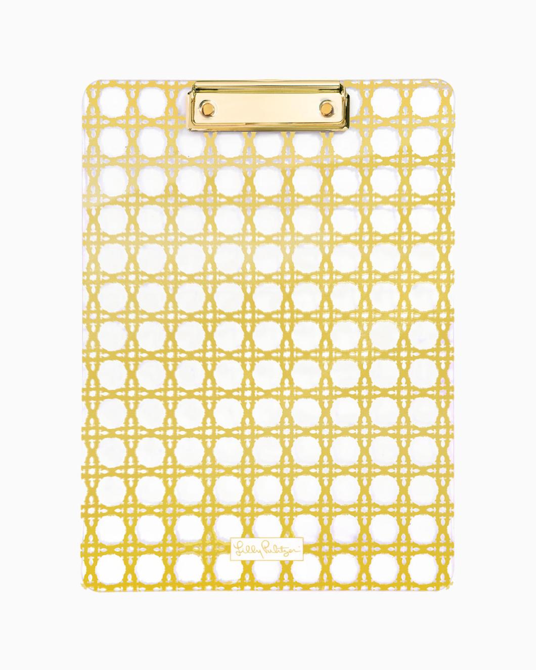 Lilly Pulitzer Acrylic Clipboard Gold Metallic Caning | Women Office Supplies &amp; Stationery