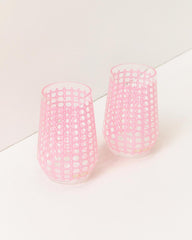 Lilly Pulitzer Acrylic Wine Glass Set Conch Shell Pink Caning | Women Tabletop