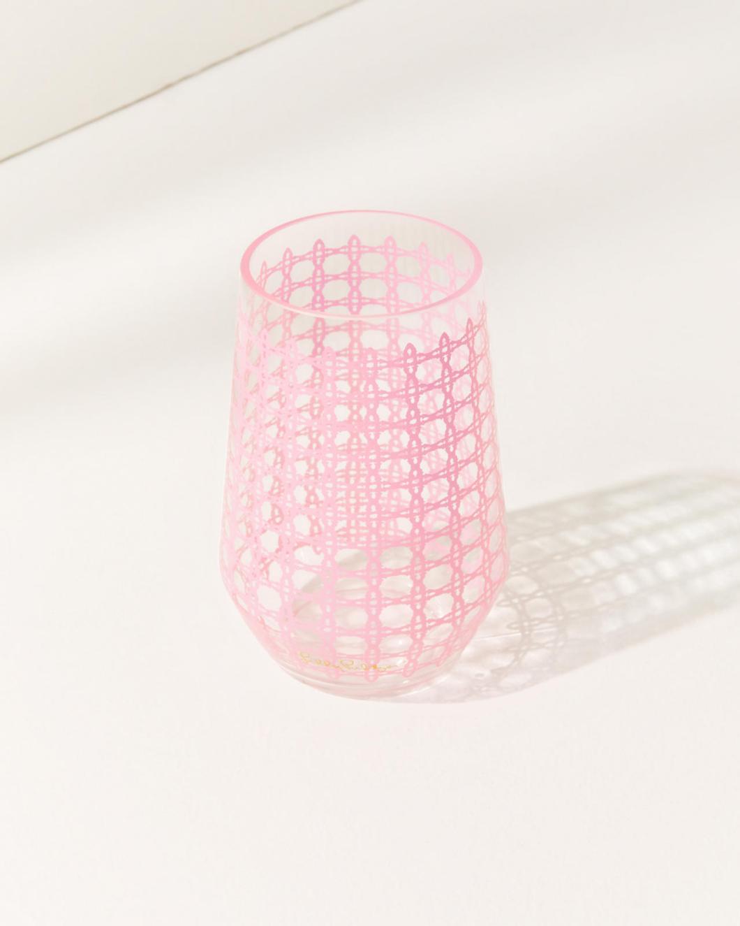 Lilly Pulitzer Acrylic Wine Glass Set Conch Shell Pink Caning | Women Tabletop