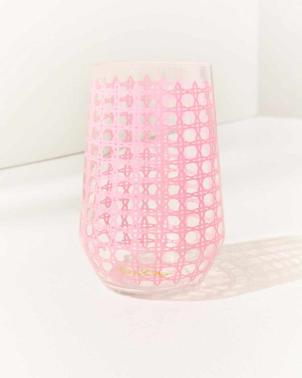 Lilly Pulitzer Acrylic Wine Glass Set Conch Shell Pink Caning | Women Tabletop