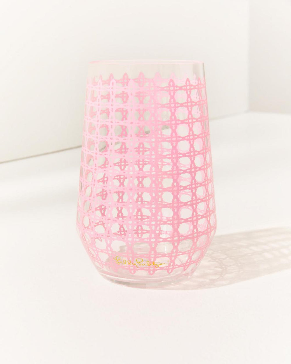 Lilly Pulitzer Acrylic Wine Glass Set Conch Shell Pink Caning | Women Tabletop