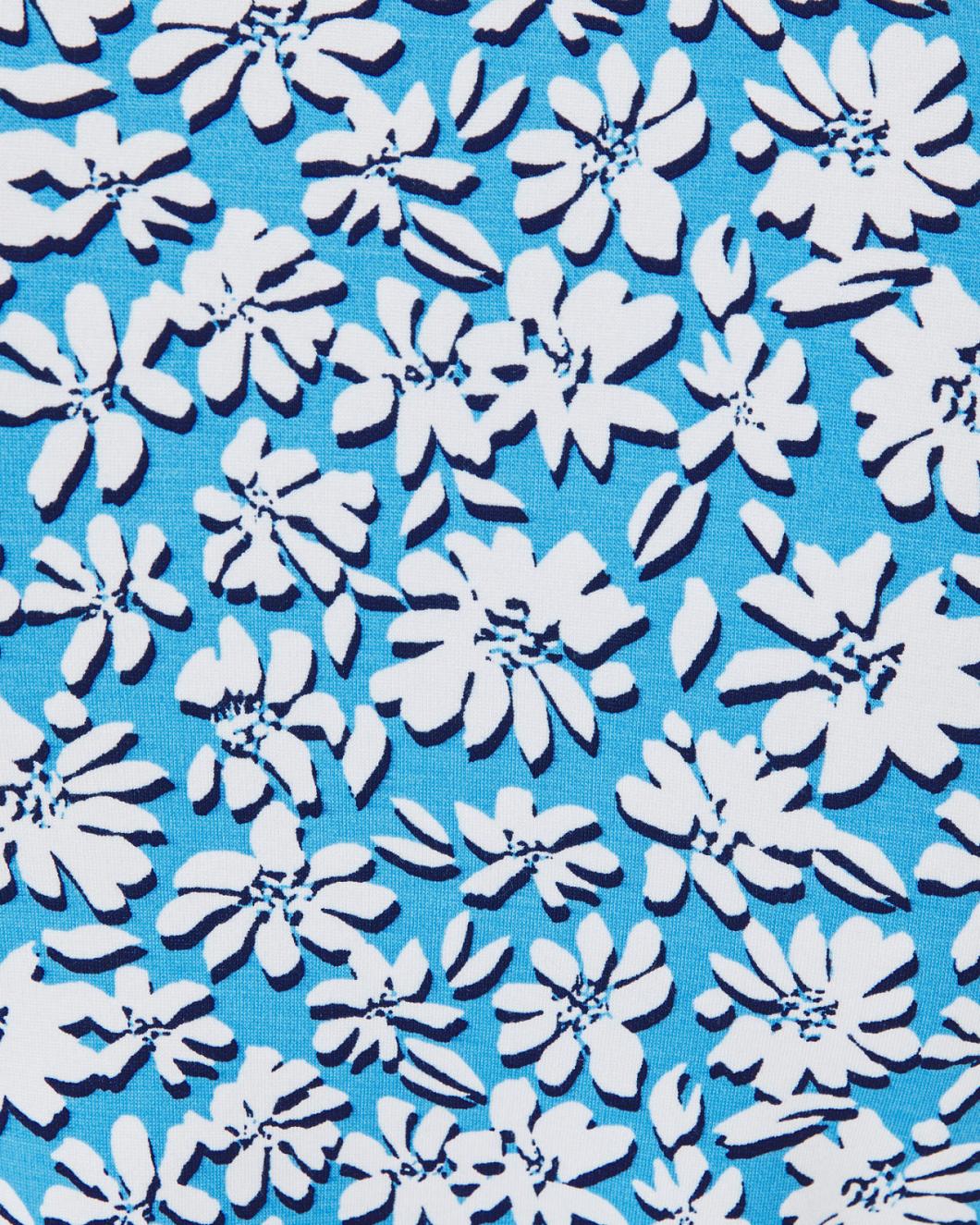 Lilly Pulitzer Ainslee 3/4 Sleeve Dress Lunar Blue Palm Beach Petals | Women Straight Dresses