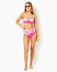 Lilly Pulitzer Aislyn Bandeau Top Roxie Pink Shadow Dancer Engineered Bikini Top | Women Swimsuits