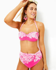 Lilly Pulitzer Aislyn Bandeau Top Roxie Pink Shadow Dancer Engineered Bikini Top | Women Swimsuits