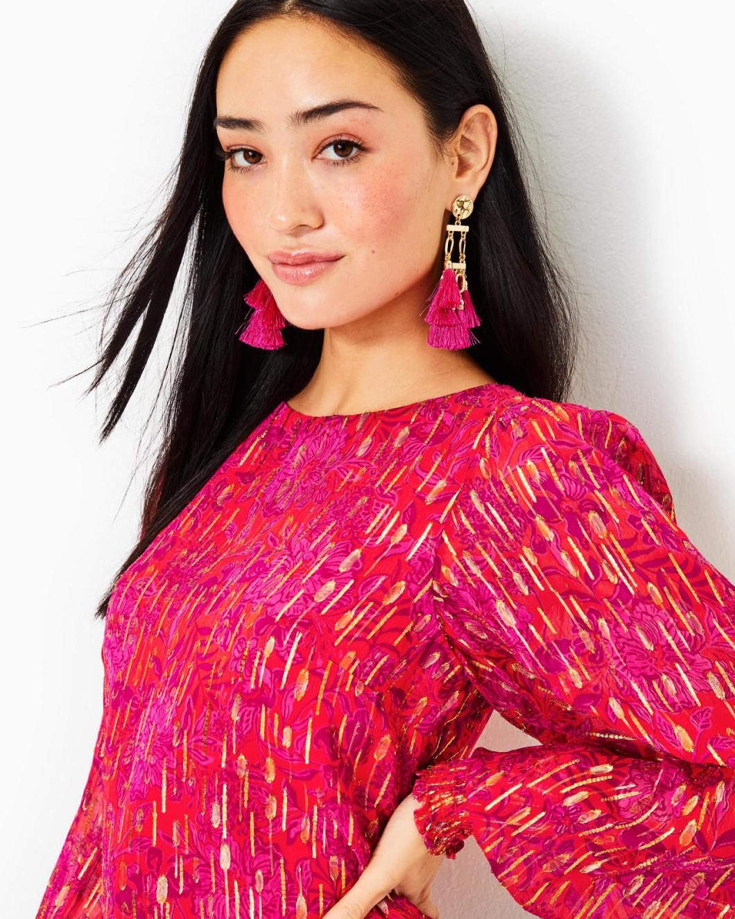 Lilly Pulitzer Alfreda Long Sleeve Top Amaryllis Red Secret Hideaway | Women Tops