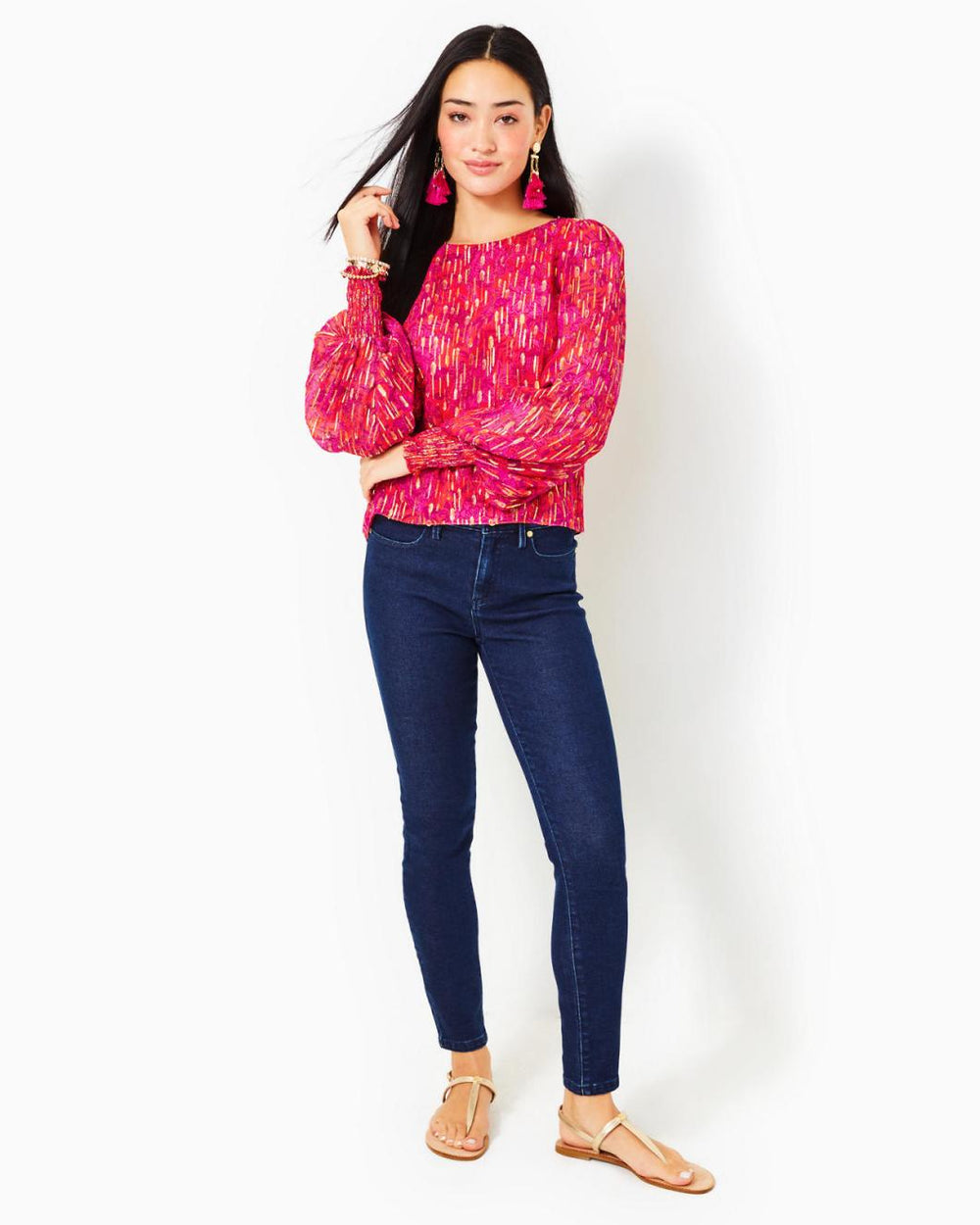 Lilly Pulitzer Alfreda Long Sleeve Top Amaryllis Red Secret Hideaway | Women Tops