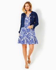 Lilly Pulitzer Alyssa A-Line Cotton Dress Deeper Coconut Ride With Me | Women A-Line/Easy Dresses