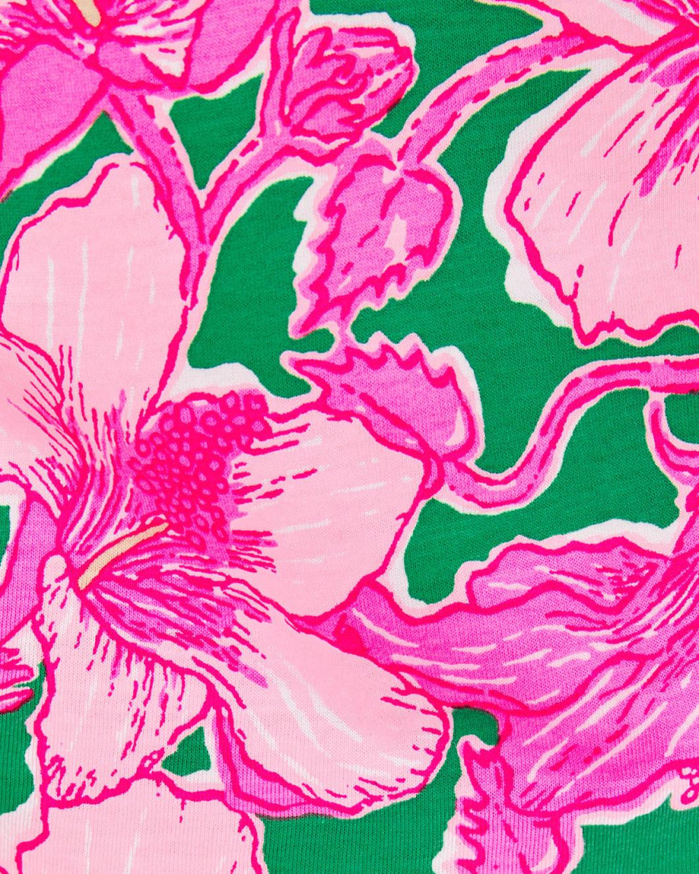 Lilly Pulitzer Alyssa A-Line Cotton Dress Kelly Green Hibis Kiss | Women A-Line/Easy Dresses