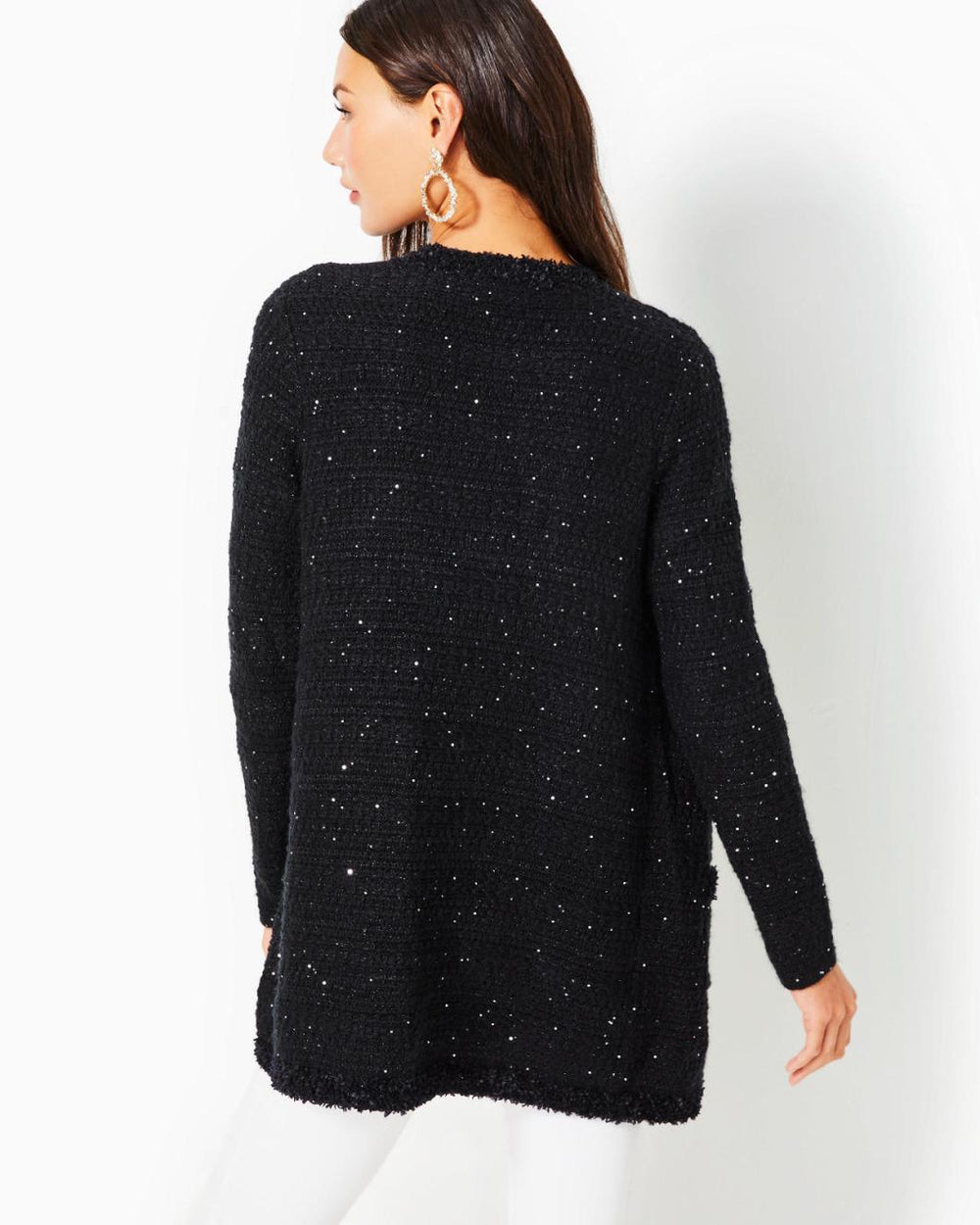 Lilly Pulitzer Amal Cardigan Black Metallic | Women Tops