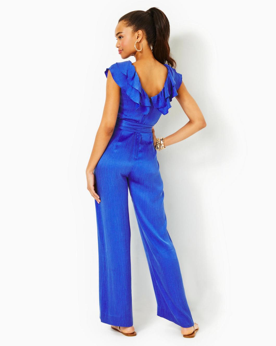 Lilly Pulitzer Amata Ruffle Jumpsuit Alba Blue | Women Rompers &amp; Jumpsuits