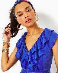 Lilly Pulitzer Amata Ruffle Jumpsuit Alba Blue | Women Rompers &amp; Jumpsuits