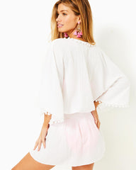 Lilly Pulitzer Amaury Embroidered Cotton Cover-Up Resort White | Women Cover-Ups