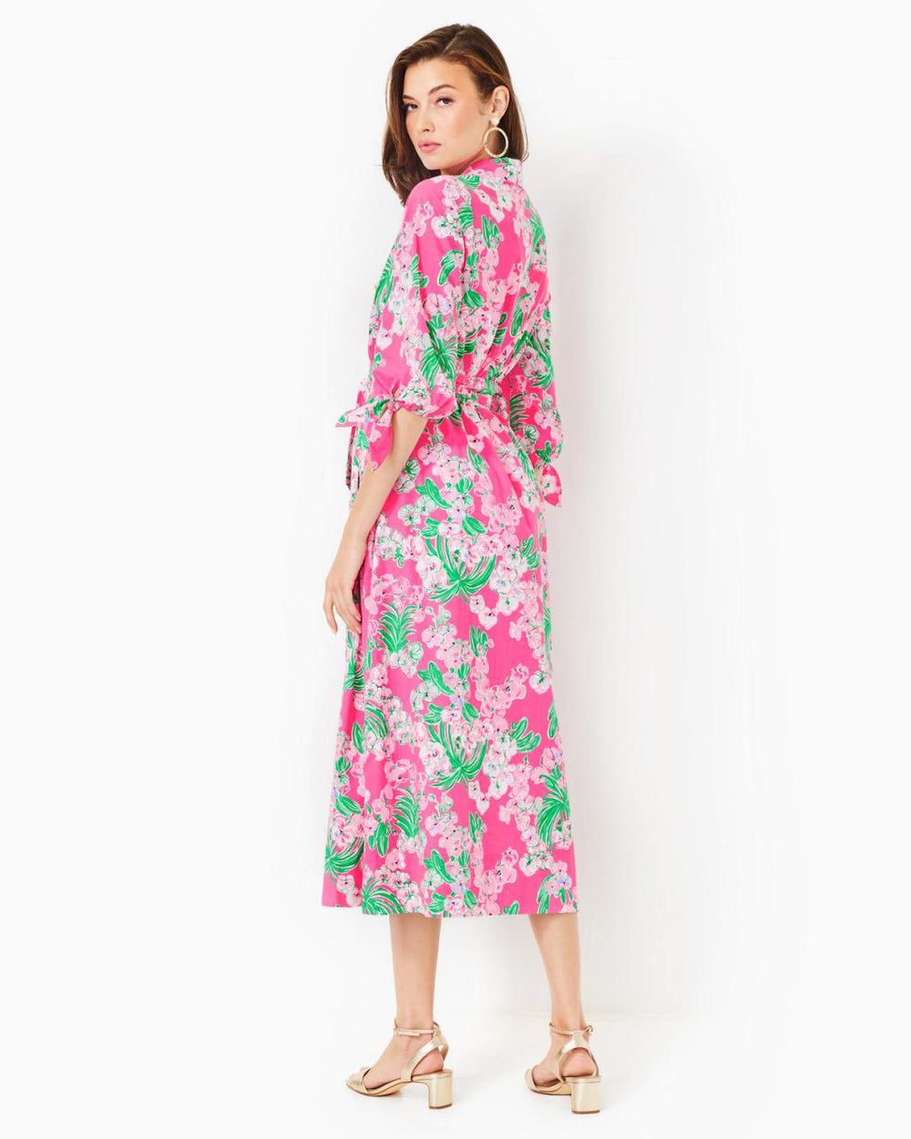 Lilly Pulitzer Amrita Cotton Midi Shirtdress Roxie Pink Worth A Look | Women Fit &amp; Flare Dresses