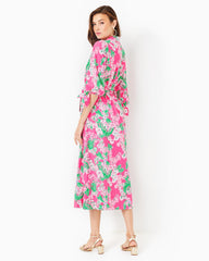 Lilly Pulitzer Amrita Cotton Midi Shirtdress Roxie Pink Worth A Look | Women Fit &amp; Flare Dresses