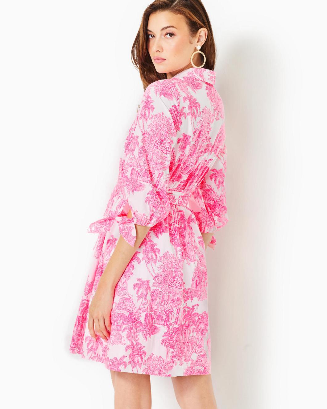 Lilly Pulitzer Amrita Cotton Shirtdress Resort White Pb Anniversary Toile | Women Fit &amp; Flare Dresses