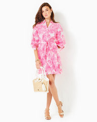 Lilly Pulitzer Amrita Cotton Shirtdress Resort White Pb Anniversary Toile | Women Fit &amp; Flare Dresses