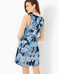 Lilly Pulitzer Aria Cotton Shift Dress Low Tide Navy Bouquet All Day | Women Shift Dresses