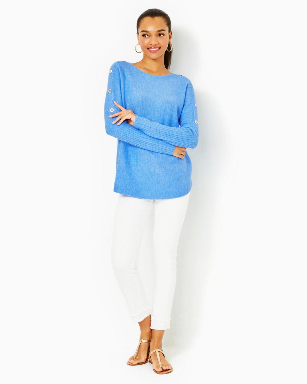 Lilly Pulitzer Arna Pullover Sweater Heathered Abaco Blue | Women Tops