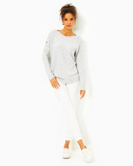 Lilly Pulitzer Arna Pullover Sweater Heathered Seaside Grey | Women Tops