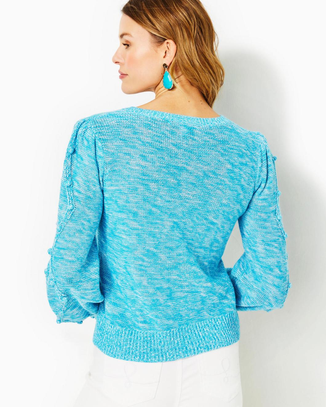 Lilly Pulitzer Attie Crewneck Sweater Aqua Palma Marl | Women Tops