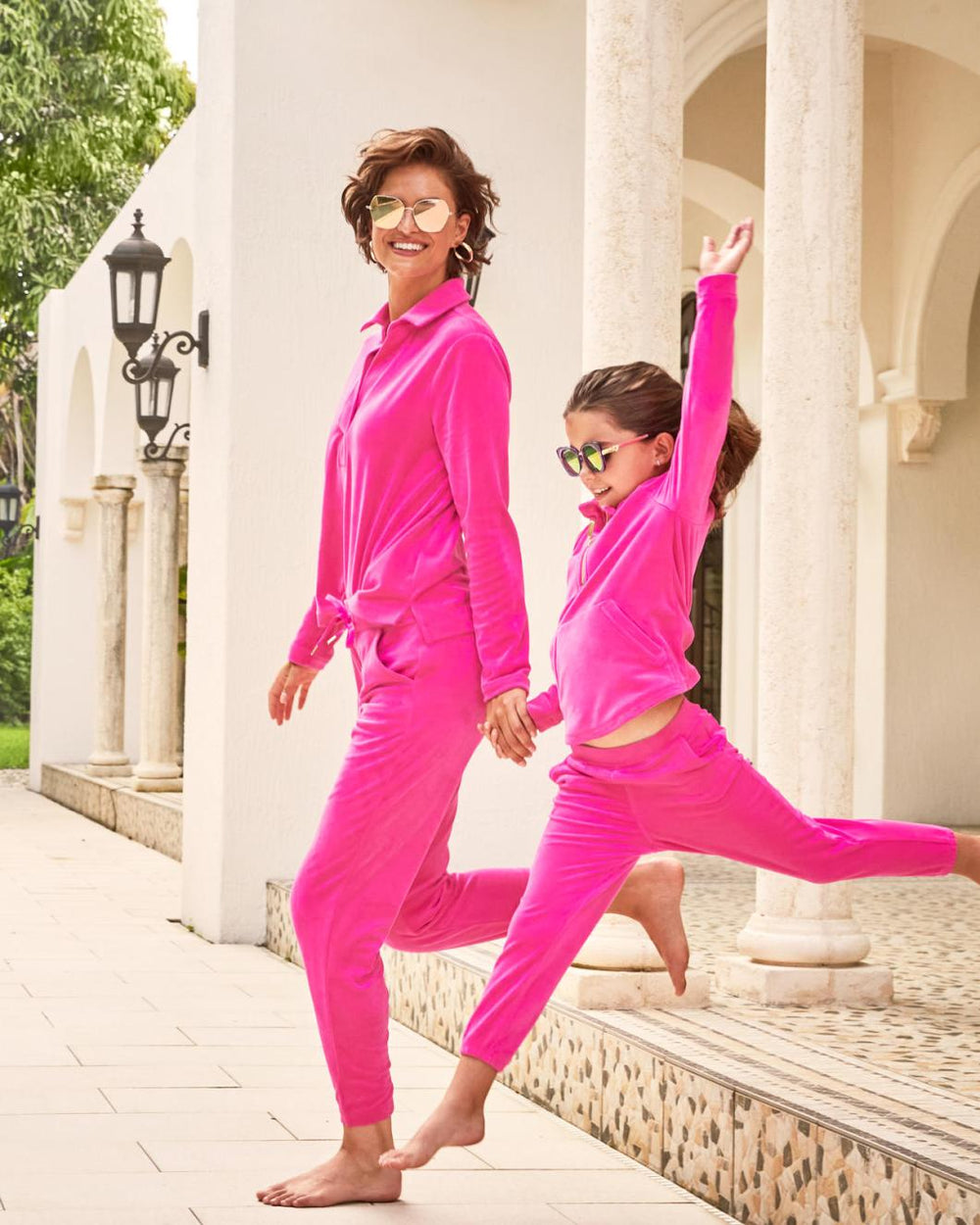 Lilly Pulitzer August Velour Pullover Pink Palms | Women Tops