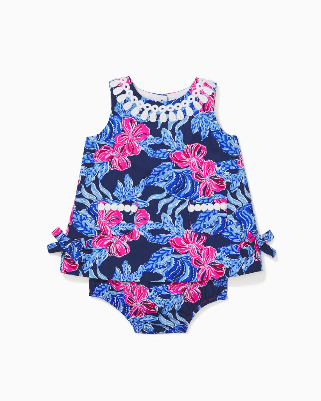 Lilly Pulitzer Baby Lilly Infant Shift Dress Low Tide Navy Its Ofishell | Girl Dresses &amp; Rompers