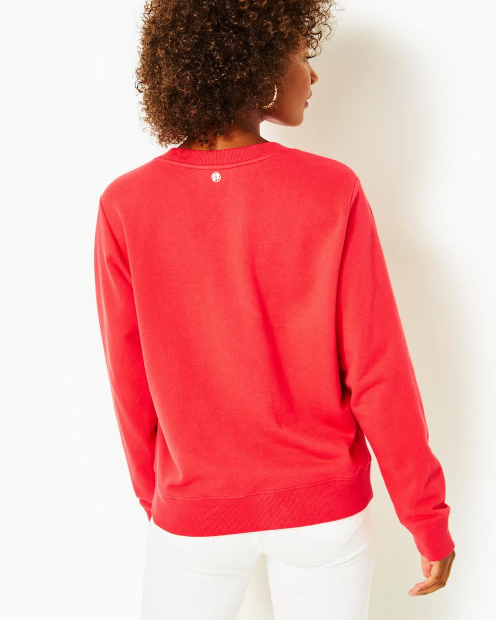 Lilly Pulitzer Ballad Cotton Sweatshirt Amaryllis Red Cheers Graphic | Women Tops