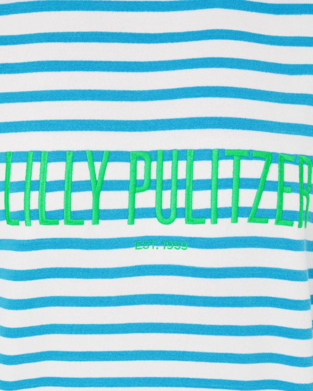 Lilly Pulitzer Ballad Cotton Sweatshirt Lunar Blue Striped Lilly Pulitzer Embroidered Sweat | Women Tops