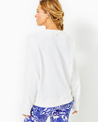 Lilly Pulitzer Ballad Cotton Sweatshirt Resort White On Vacay Embellished Graphic | Women Tops