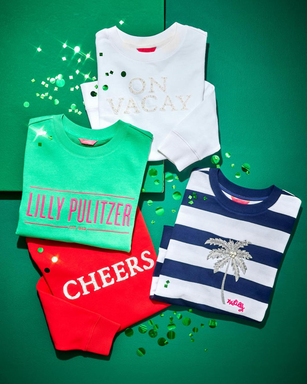 Lilly Pulitzer Ballad Cotton Sweatshirt Resort White On Vacay Embellished Graphic | Women Tops