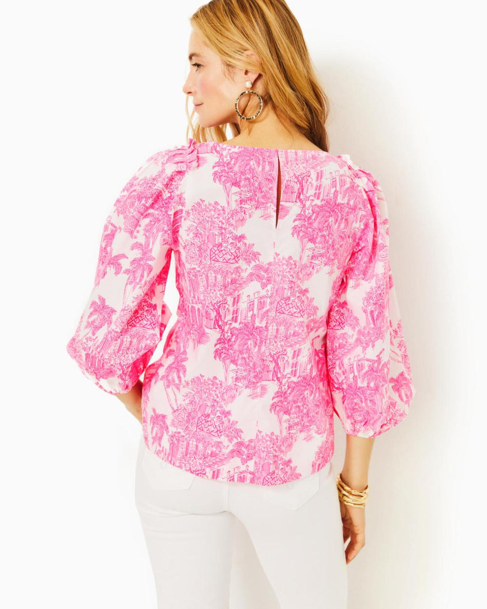 Lilly Pulitzer Barbara Cotton Top Resort White Pb Anniversary Toile | Women Tops