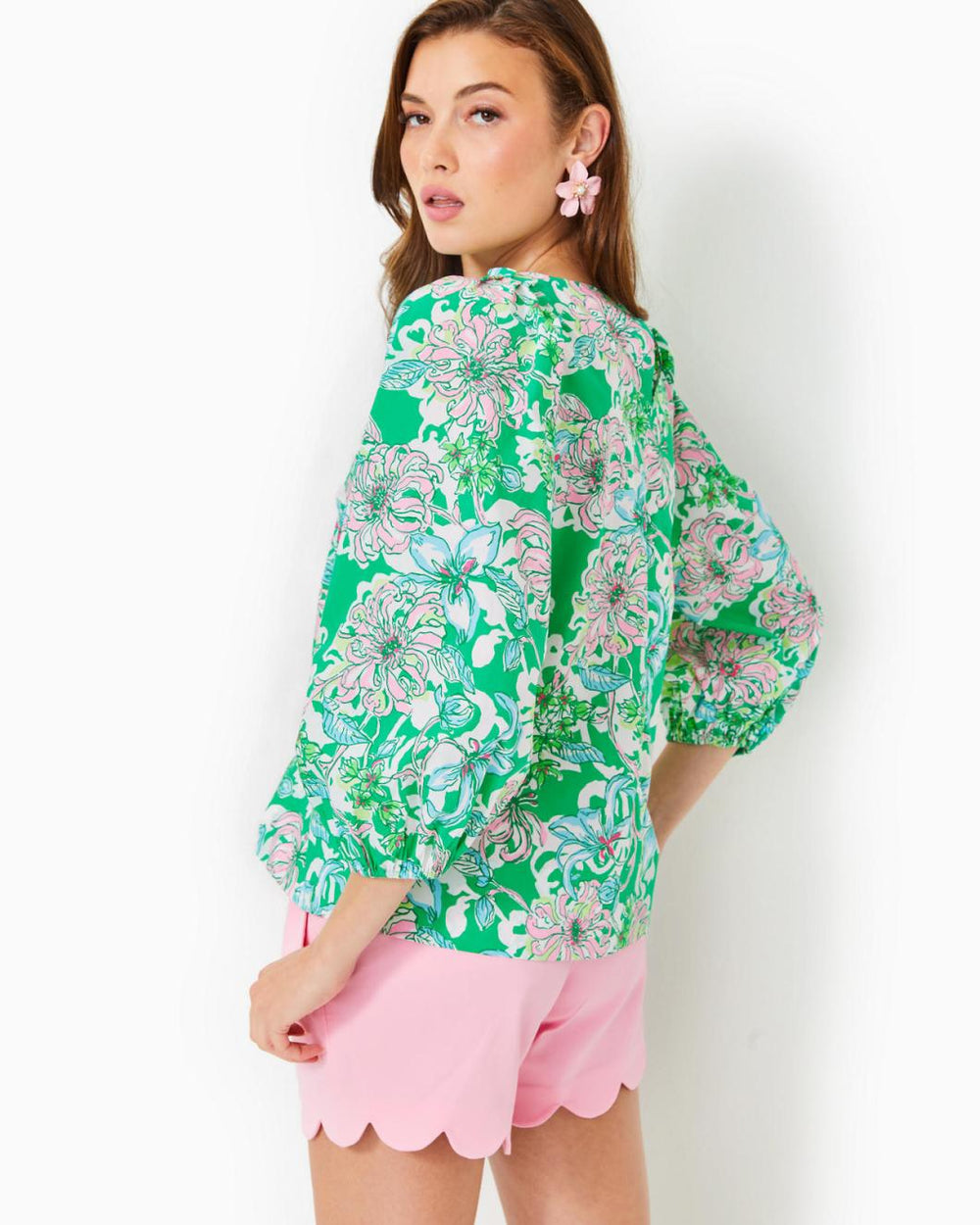 Lilly Pulitzer Barbara Cotton Top Spearmint Blossom Views | Women Tops
