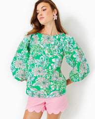 Lilly Pulitzer Barbara Cotton Top Spearmint Blossom Views | Women Tops