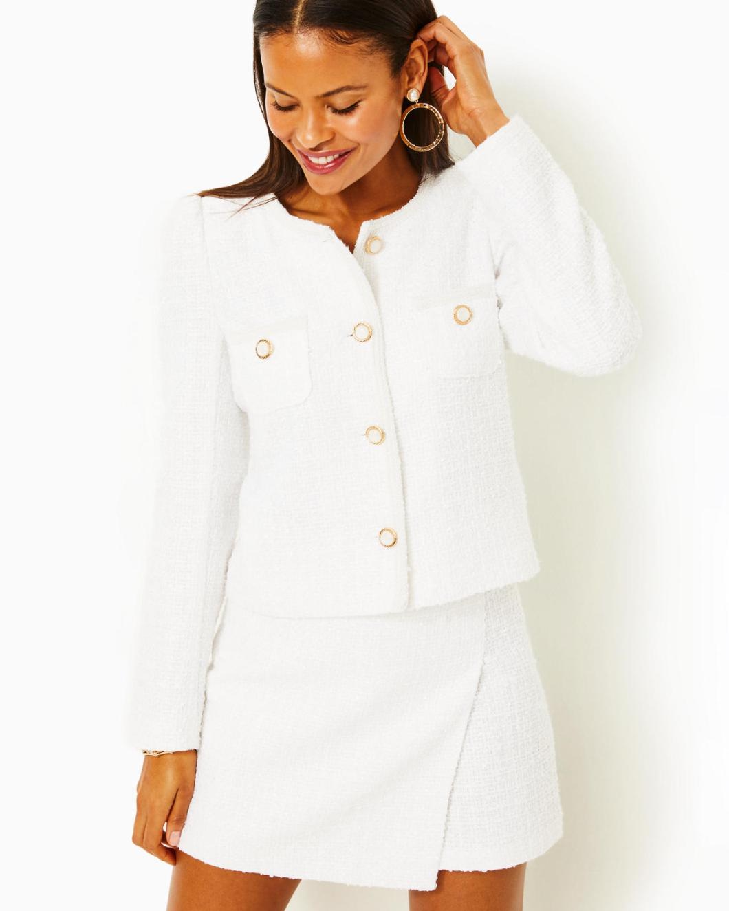Lilly Pulitzer Briar Jacket Resort White Swirl Boucle | Women Tops