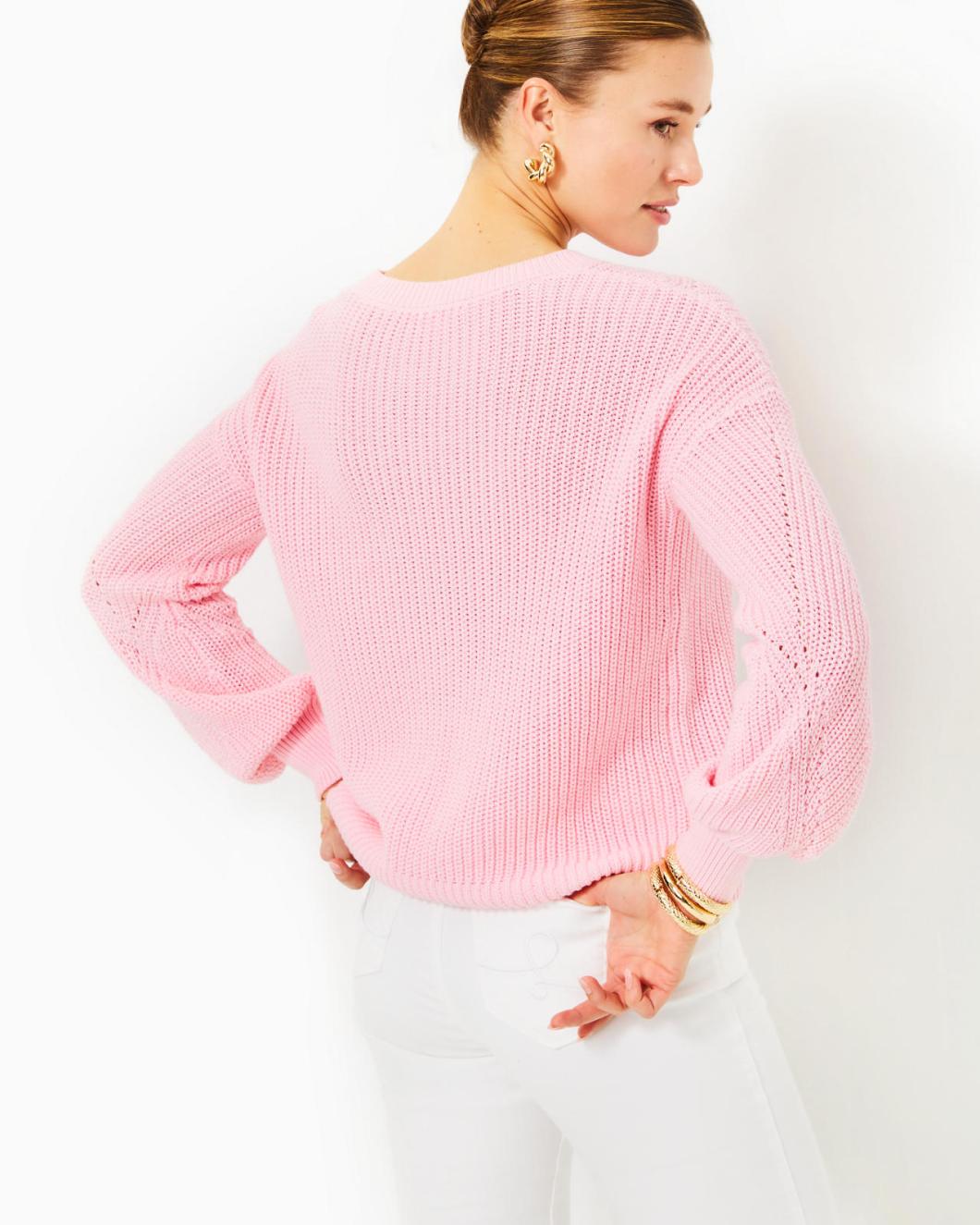 Lilly Pulitzer Bristow Cotton Sweater Conch Shell Pink | Women Tops